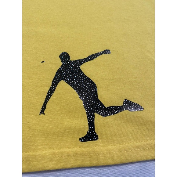 Disc Golf Shirt HYZER Vinyl Custom Logo L Graphic T-Shirt YELLOW - Picture 3 of 5